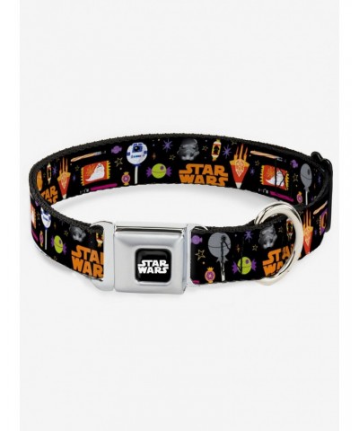 Star Wars Festive Candy Icons Seatbelt Dog Collar $7.56 Pet Collars