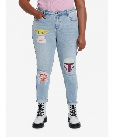 Her Universe Star Wars The Mandalorian Faces Mom Jeans Plus Size $14.86 Jeans