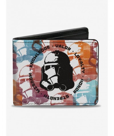 Star Wars The Clone Wars Clone Trooper Helmet Weathered Bifold Wallet $8.15 Wallets
