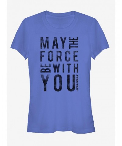 Star Wars Distressed May the Force Be With You Girls T-Shirt $5.18 T-Shirts
