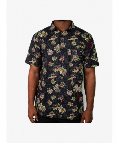 Star Wars Boba Fett Floral Woven Button-Up $15.80 Button-Up