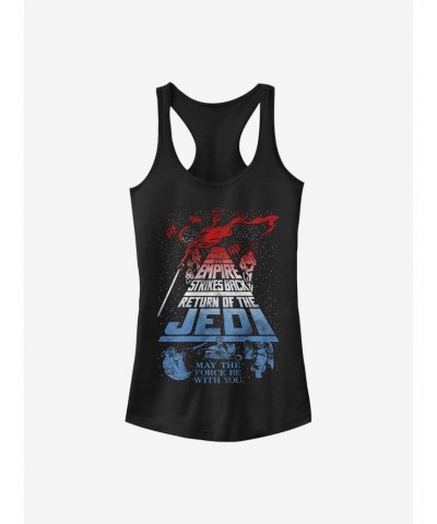 Star Wars Jedi Red White And Blue Title Girls Tank $7.77 Tanks